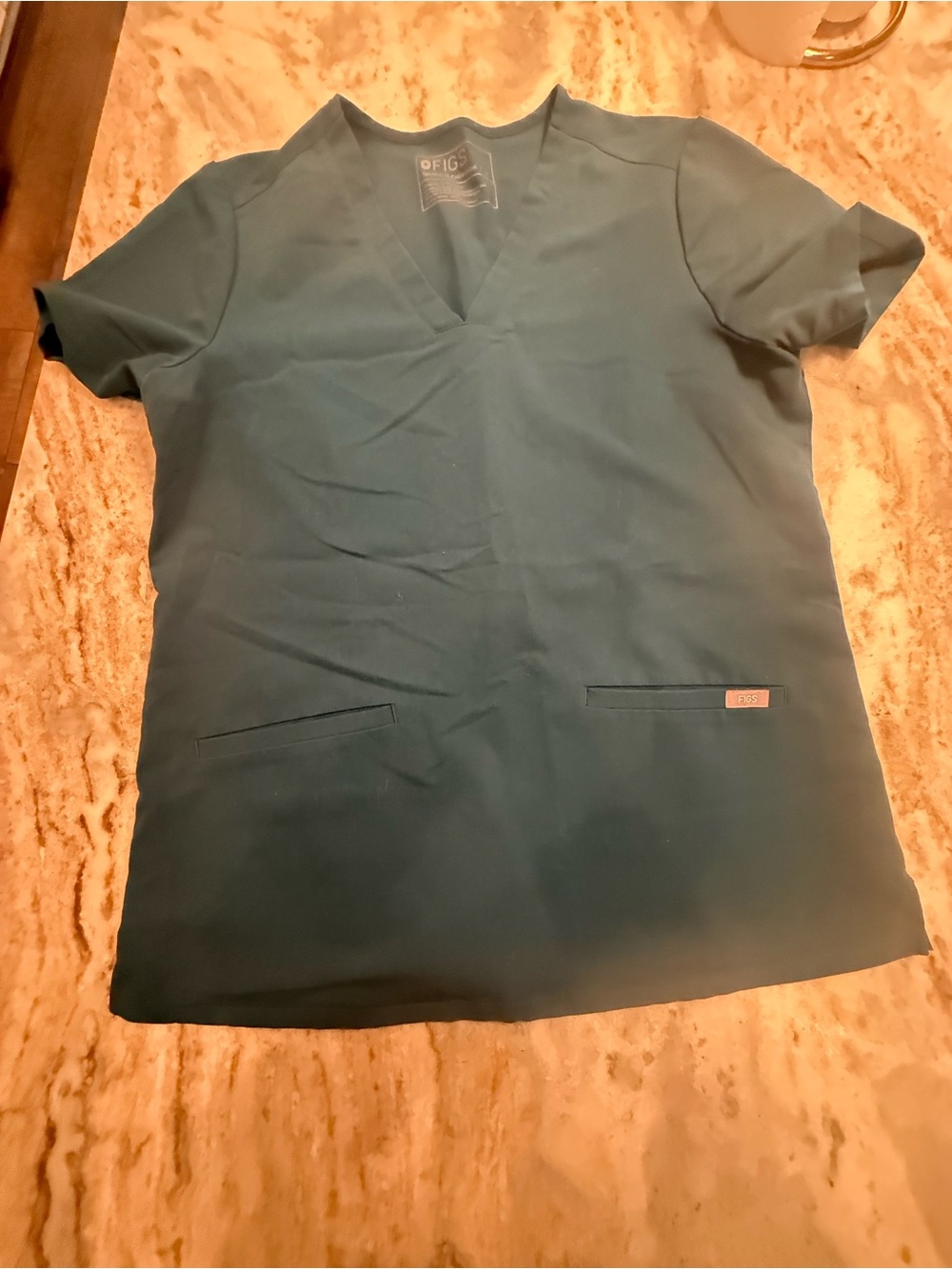 Figs women’s Carribean blue Scrub set S top, M bottom